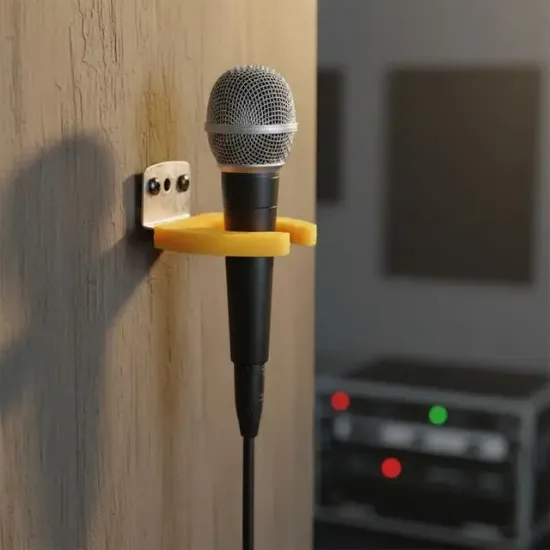 MagicVoice MV-I Duvar Tipi Mikrofon Askı Aparatı Sarı Renkli Esnek Tutucu ve Montaj Vida Seti resmi