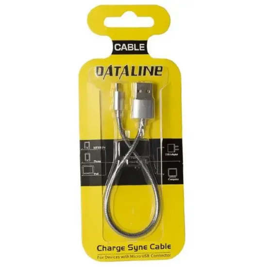 Powermaster Dataline Micro Serisi Örgülü Kısa Şarj Kablosu resmi