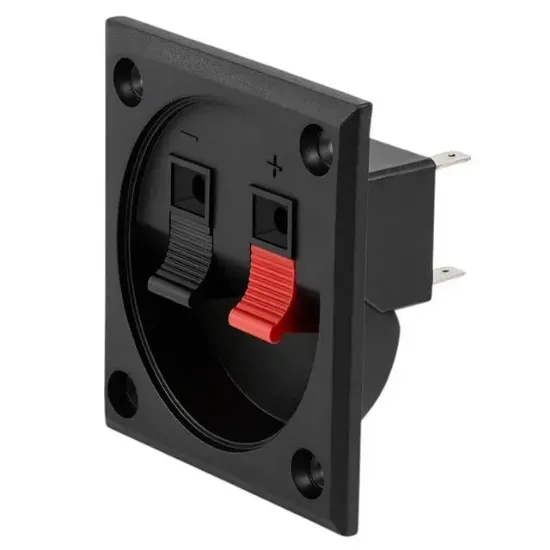 PowerMaster IC-249A İkili Kare Hoparlör Terminali Soketi Yaylı Tip 2'li 55x55mm resmi