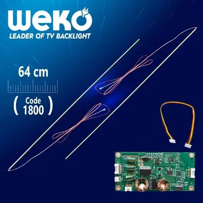 58'' Universal Monitör E-Led (7020) 640mm 12v Çift Led+Sürücü+Kablo Takım resmi