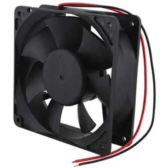 PowerMaster PM-1808 Fırçasız DC Fan 120x120x38mm 12 Volt 2 Açık Uçlu Kablolu 12X12 resmi