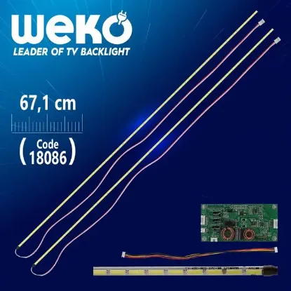 60'' Universal E-LED 81 Ledli (7020) 671Mm 360-450  Ma 81-84 Volt Çift Led - Sürücü - Kablo Takım Tv Led Bar resmi