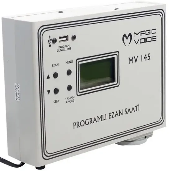 Magicvoice MV-145 3 Hocalı Programlı Duvar Tipi Ezan Saati resmi