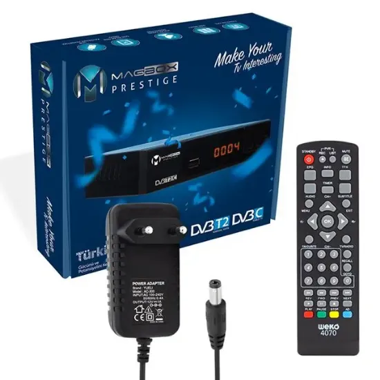 Magbox Prestige DVB T2/C HDMI+Scart Full HD Mini Karasal-Uydu Alıcısı (Youtube) resmi