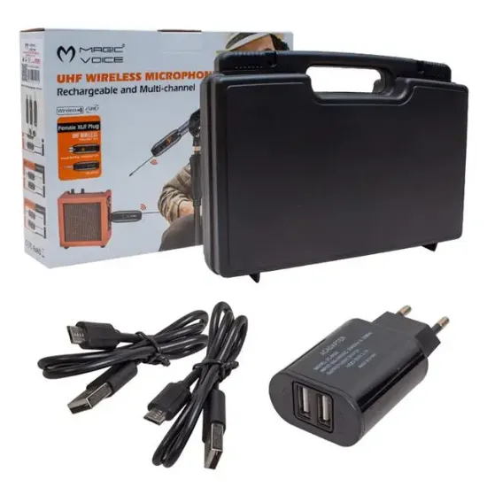 Magicvoice Mv-19593 UHF Kablosuz Mikrofon ve Amfi Aksesuar Set resmi