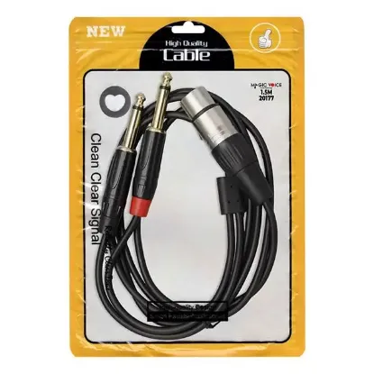 Magicvoice LD369A Canon Erkek - 6.3 Mono Erkek 1.5 Metre Kablo resmi