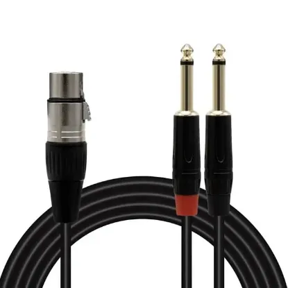 MagicVoice LD369A 10 Metre Canon XLR Dişi - 2x6.35mm Mono Erkek Jak Ses Sinyali Splitter Kablosu resmi