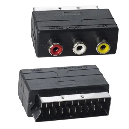 Scart Erkek-Rca Dişi Ara Mini Adaptör resmi