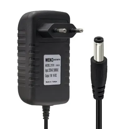 Weko 18 Volt 1 Amper Priz Tip 5.5x2.5 Uç Adaptör resmi