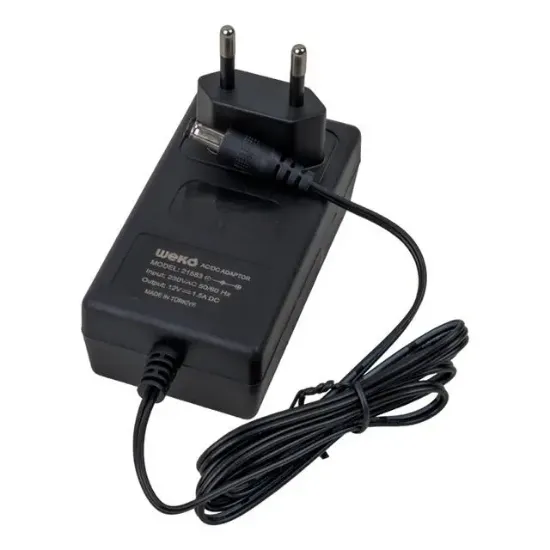 Weko 12 Volt - 1.5 Amper 5.5*2.5 Uçlu Yerli Üretim Plastik Kasa Priz Tipi Adaptör resmi