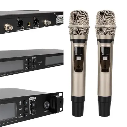 Magicvoice MV21633 2 El Tipi Mikrofonlu 100+100 Kanal Antenli Uhf-Pll Kablosuz Telsiz Mikrofon resmi