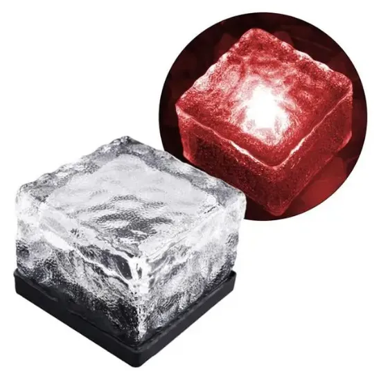 PowerMaster PM-21647 Solar Kırmızı Ledli Tuğla Görünümlü Bahçe Dekorasyon Aydınlatma resmi