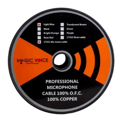 MagicVoice B96 Profesyonel Tek Damarlı Blendajlı Enstrüman Mikrofon Kablosu Mono 100 Metre (Açık Mavi) resmi
