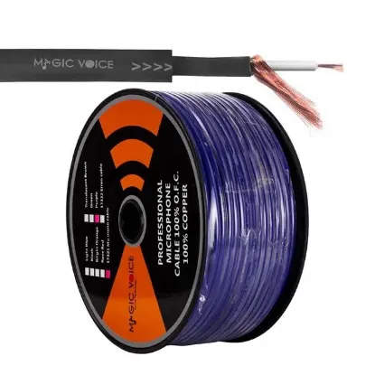 MagicVoice B96 Profesyonel Tek Damarlı Blendajlı Enstrüman Mikrofon Kablosu Mono 100 Metre (Mor) resmi