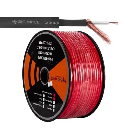 MagicVoice B96 Profesyonel Tek Damarlı Blendajlı Enstrüman Mikrofon Kablosu Mono 100 Metre (Kırmızı) resmi