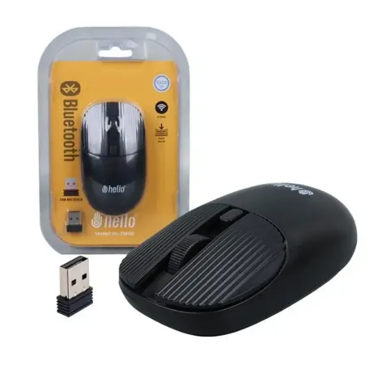 Hello HL-21808 Siyah 1000 DPI 2.4Ghz Kablosuz Bluetooth Mouse resmi