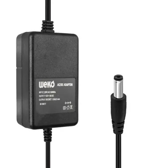 Weko 12 Volt 3 Amper 5.5*2.5 Uçlu Yerli Üretim Plastik Kasa Masaüstü Adaptör resmi