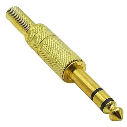 Powermaster PM-2227 Gitar Jack Stereo Sarı Gold Metal resmi