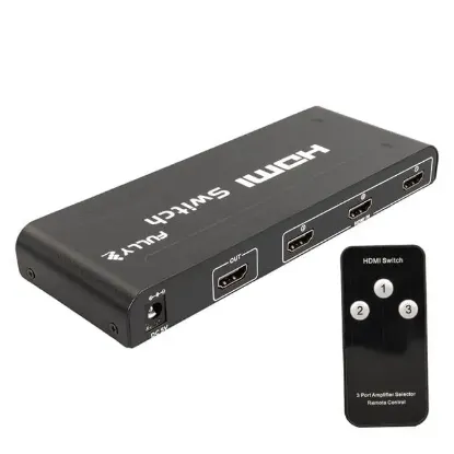 Fully G-538H 3 Giriş 1 Çıkış Hdmi Switcher Toplayıcı Metal Kasa Adaptörlü resmi