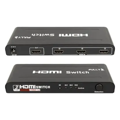 Fully G-538H 3 Giriş 1 Çıkış Hdmi Switcher Toplayıcı Metal Kasa Adaptörlü resmi