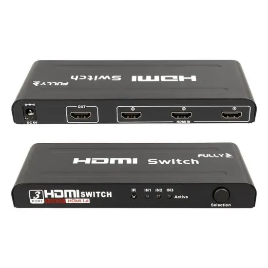 Fully G-538H 3 Giriş 1 Çıkış Hdmi Switcher Toplayıcı Metal Kasa Adaptörlü resmi