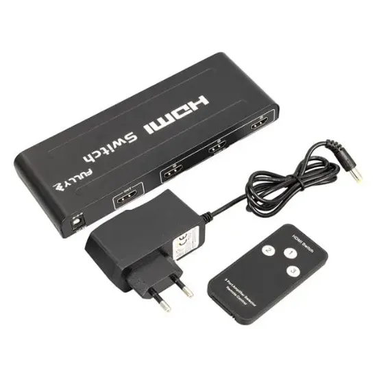 Fully G-538H 3 Giriş 1 Çıkış Hdmi Switcher Toplayıcı Metal Kasa Adaptörlü resmi