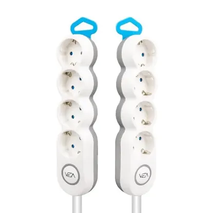 Vea VE-2S4S 4'Lü 1.5 Metre Kablolu Anahtarlı Grup Priz resmi