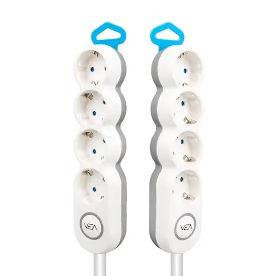 Vea VE-2S4S 4'Lü 1.5 Metre Kablolu Anahtarlı Grup Priz resmi