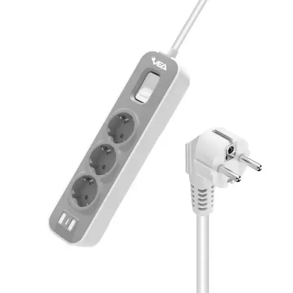 Vea VE-NOVA103 A Class 3'lü Anahtarlı 1.5 Metre Akım Korumalı Priz resmi