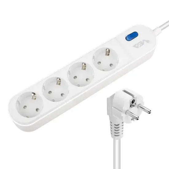 Vea VE-VEGA104 A Class 4'lü Anahtarlı 1.5 Metre Akım Korumalı Priz resmi