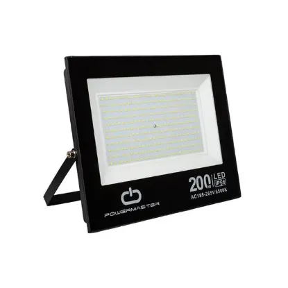 PowerMaster PM-22583 200 Watt - 220 Volt Beyaz 6500k IP66 120* Işık Açısı Siyah Slim Kasa led Projektör resmi