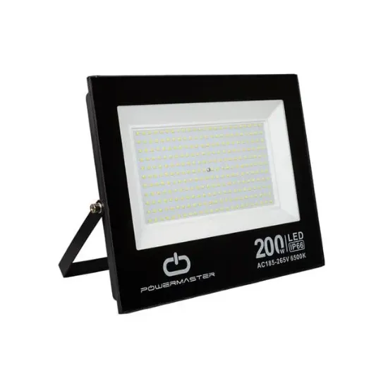 PowerMaster PM-22583 200 Watt - 220 Volt Beyaz 6500k IP66 120* Işık Açısı Siyah Slim Kasa led Projektör resmi