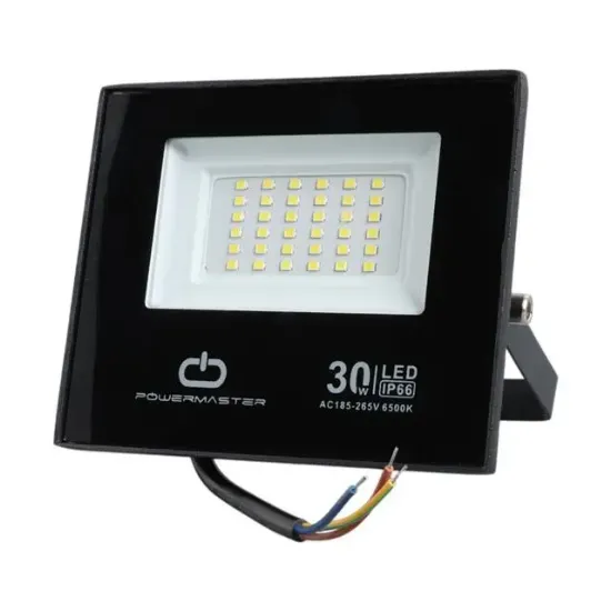 Powermaster PM-22585 30 Watt - 220 Volt 6500K IP66 150* Işık Açısı Siyah Slim Kasa Led Projektör resmi