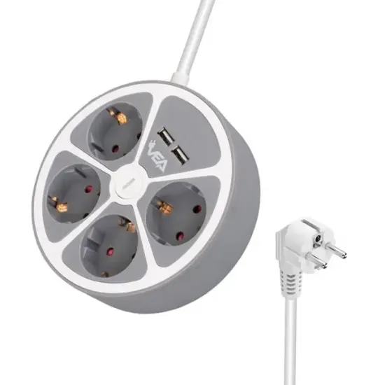 Vea VE-G604YU 4'lü 2 USB’li Anahtarlı 1.5 Metre Grup Priz resmi