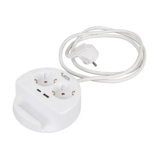VE- G1102C 2'li USB+ Type-C Girişli Anahtarlı 1.5 Metre Grup Priz resmi