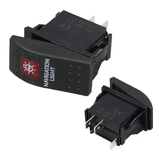 PowerMaster Navigasyon Sembollü Işıklı 3 Pinli On-Off 12-24V Marin Switch resmi