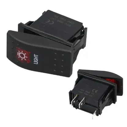 PowerMaster Lamba Sembollü Işıklı 3 Pinli On-Off 12-24V Marin Switch resmi