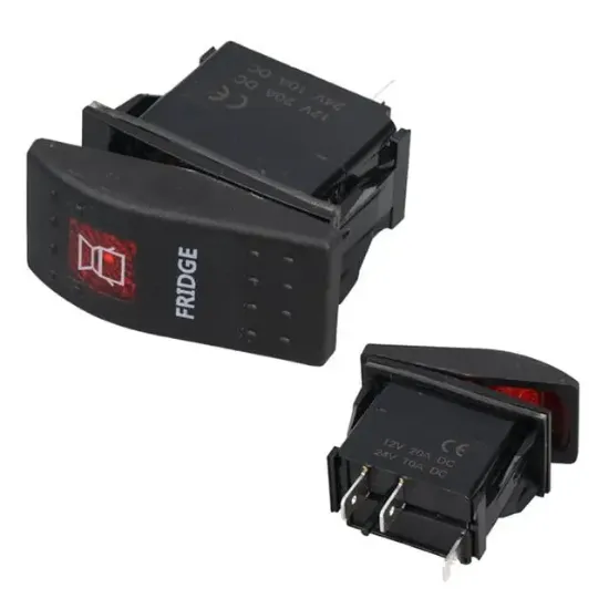 PowerMaster Buzdolabı Sembollü Işıklı 3 Pinli On-Off 12-24V Marin Switch resmi