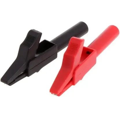 IC-243B 4Mm Banan Jak Girişli Krokodil CatII (2li Takım Siyah-Kırmızı) resmi