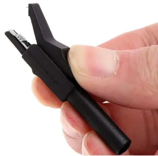 IC-243B 4Mm Banan Jak Girişli Krokodil CatII (2li Takım Siyah-Kırmızı) resmi