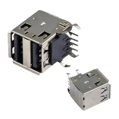PowerMaster IC-265E USB 2.0 Şase A Dişi İkili Dik Montaj 8 Pin Oto Teyp USB resmi