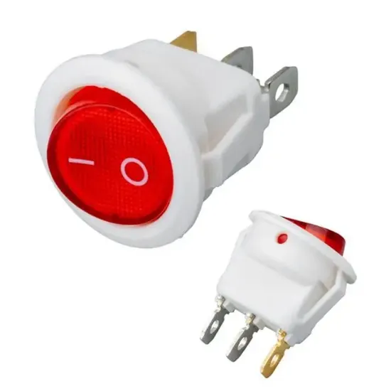 IC-131B Yuvarlak Işıklı Anahtar On-Off 3P Beyaz resmi