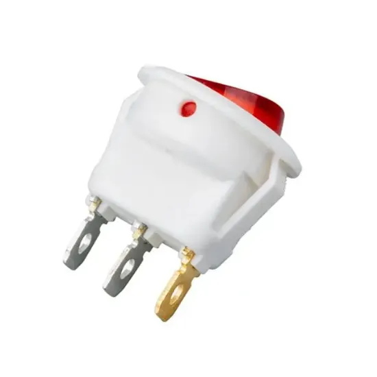 IC-131B Yuvarlak Işıklı Anahtar On-Off 3P Beyaz resmi