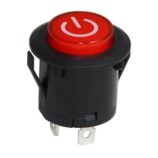 IC-180E 26mm Yaylı Rocker Buton Işıklı Power Simgeli resmi