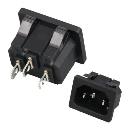 IC-212B C14 Power Soket Erkek Kulaksız As-04 resmi