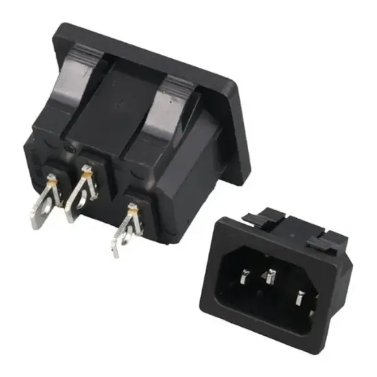 IC-212B C14 Power Soket Erkek Kulaksız As-04 resmi