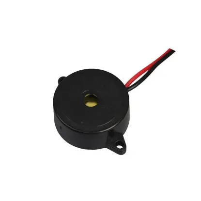 12V-24V DC 23mm Kablolu Aktif Buzzer Sesli Uyarı Cihazı resmi