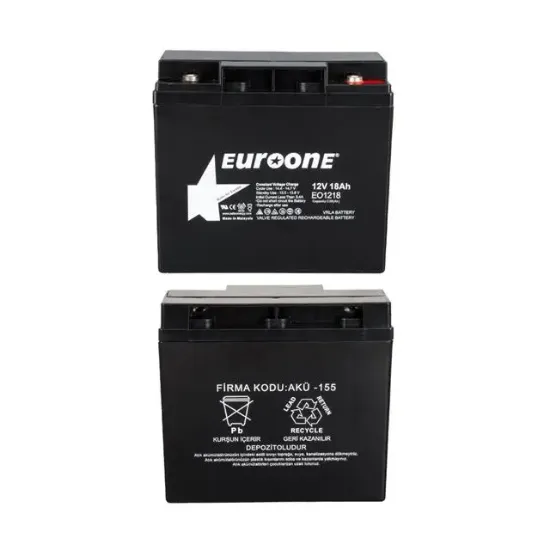 Euroone EO1218 12 Volt 18 Amper Bakımsız Kuru AGM Akü resmi