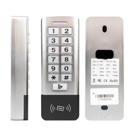 Novacom NC-MS11P Metal WP Şifre Matik Kart Okuyuculu Su Geçirmez resmi