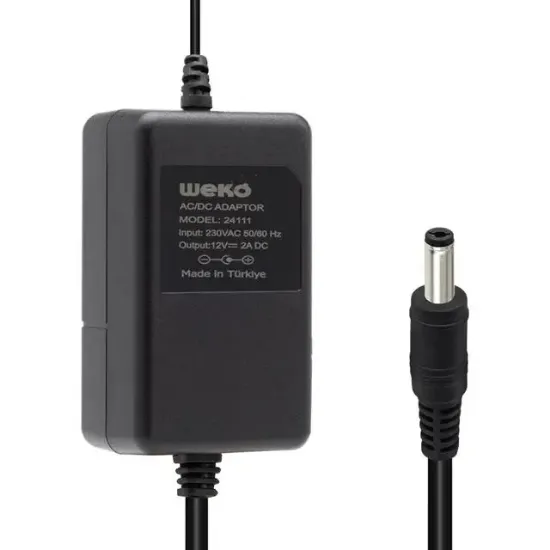 Weko 12 Volt 2 Amper 5.5*2.1 Uçlu Yerli Üretim Plastik Kasa Masaüstü Adaptör resmi